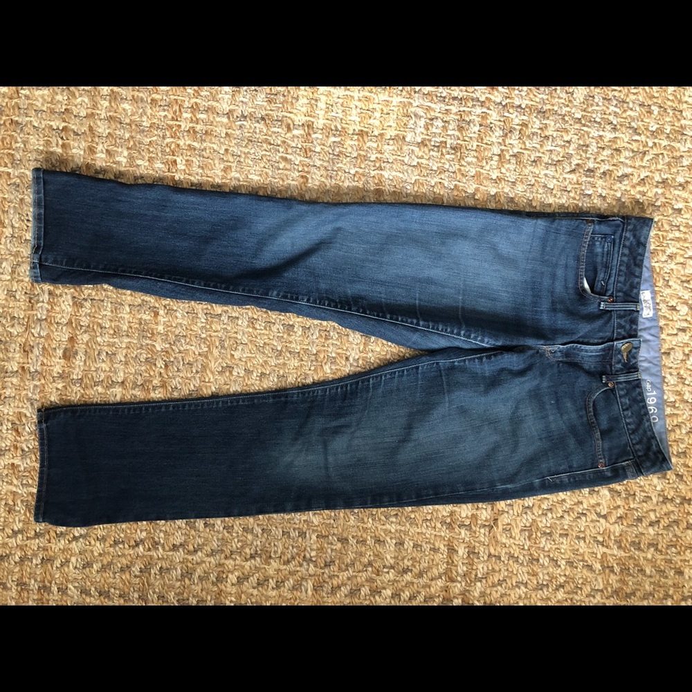 gap 1969 real straight jeans mid-rise ankle length